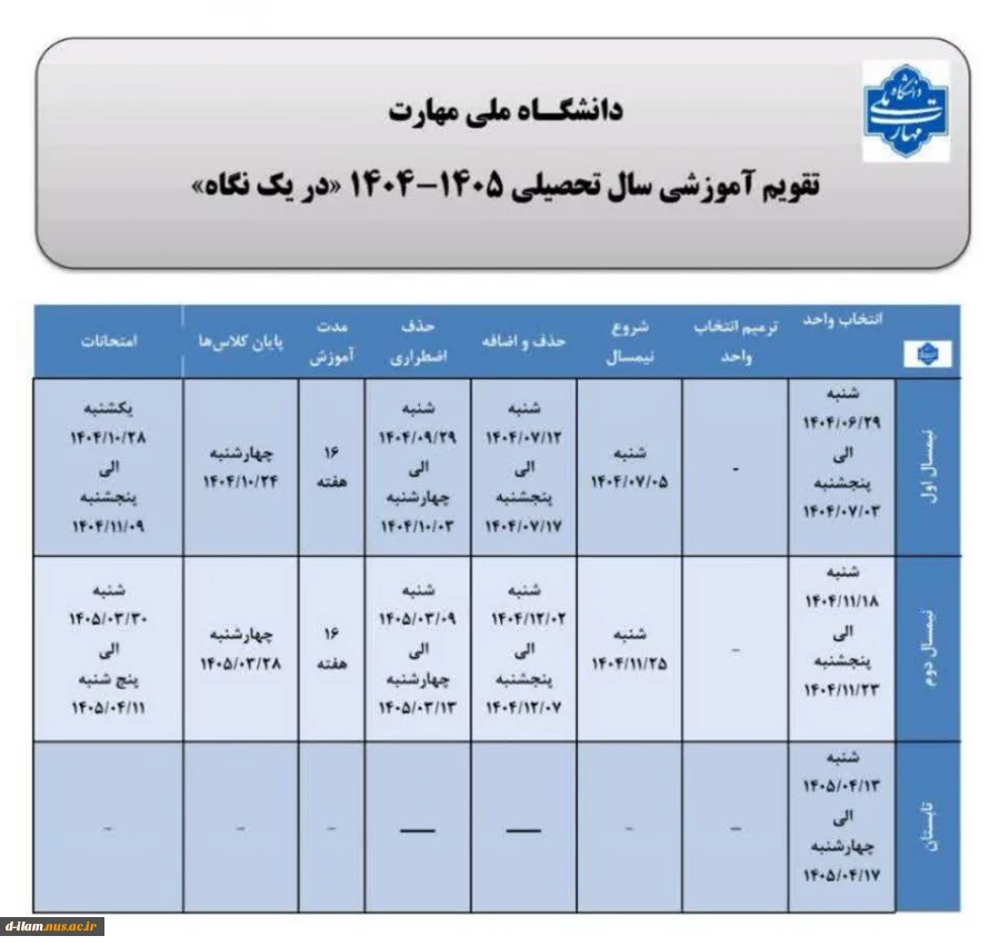 شروع کلاس های نیمسال اول 1404 2